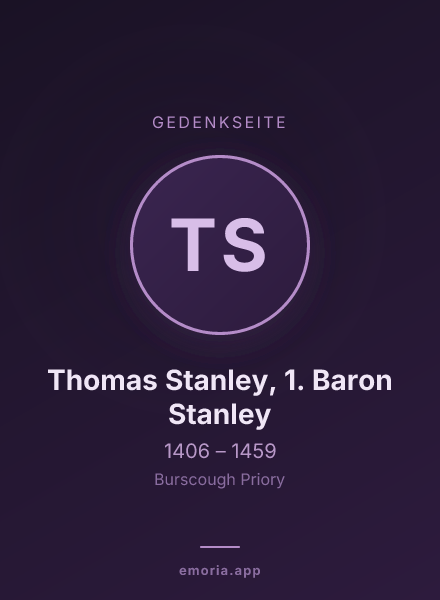 Gedenkportrait von Thomas Stanley, 1. Baron Stanley