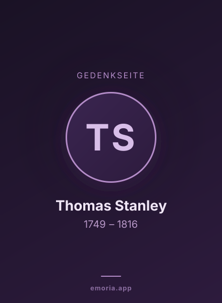 Gedenkportrait von Thomas Stanley