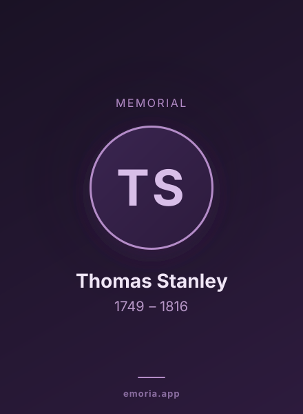 Memorial portrait of Thomas Stanley