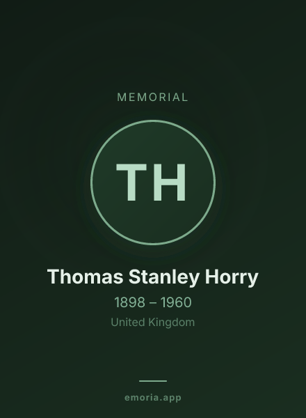 Memorial portrait of Thomas Stanley Horry