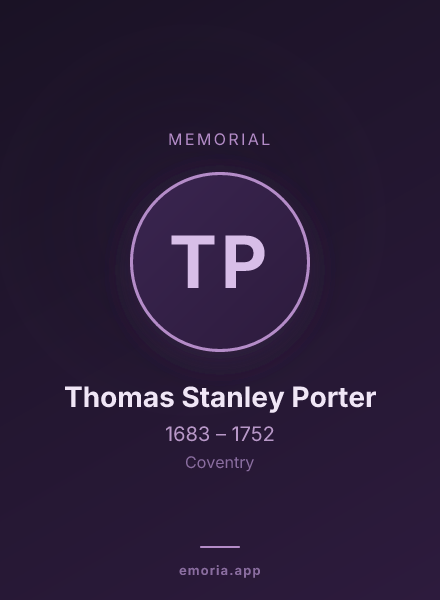 Memorial portrait of Thomas Stanley Porter