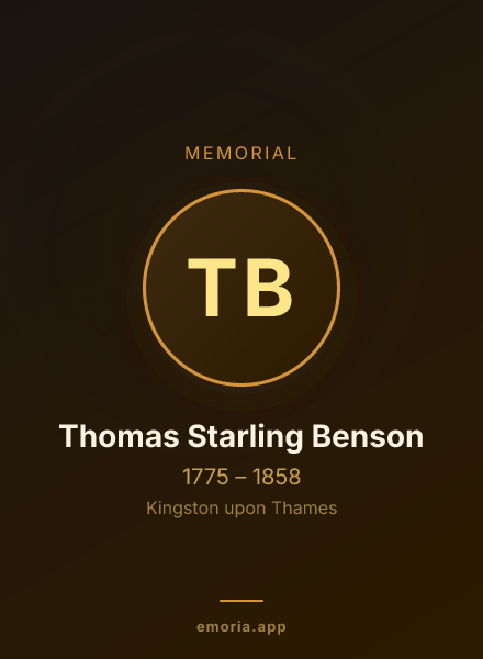 Memorial portrait of Thomas Starling Benson