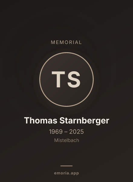 Memorial portrait of Thomas Starnberger