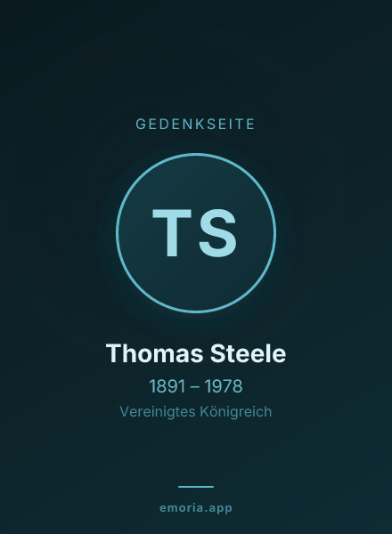 Gedenkportrait von Thomas Steele