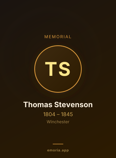 Memorial portrait of Thomas Stevenson