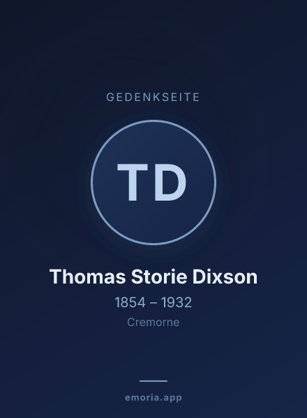Gedenkportrait von Thomas Storie Dixson