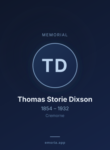 Memorial portrait of Thomas Storie Dixson