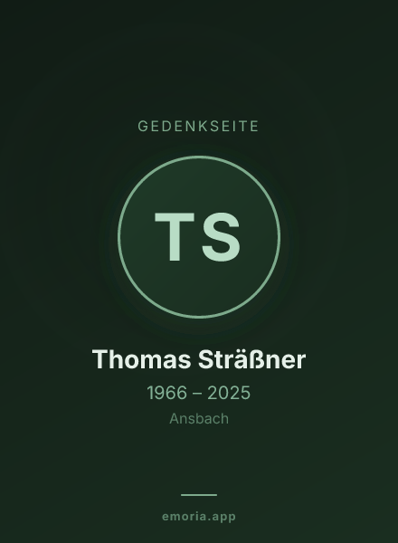 Gedenkportrait von Thomas Sträßner