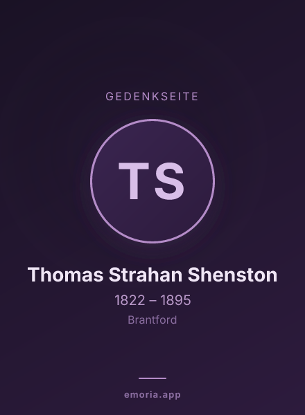 Gedenkportrait von Thomas Strahan Shenston