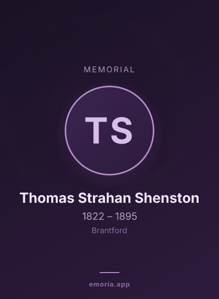 Memorial portrait of Thomas Strahan Shenston