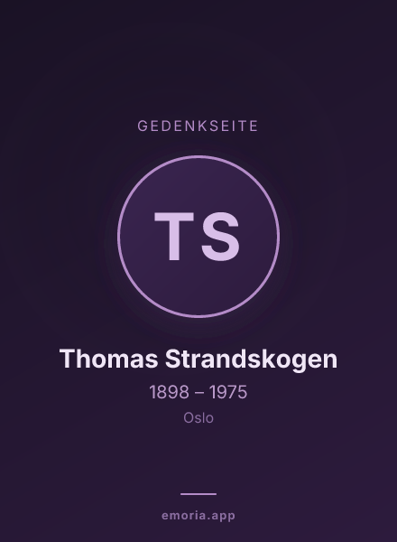 Gedenkportrait von Thomas Strandskogen
