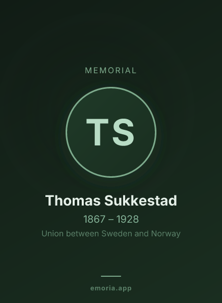 Memorial portrait of Thomas Sukkestad