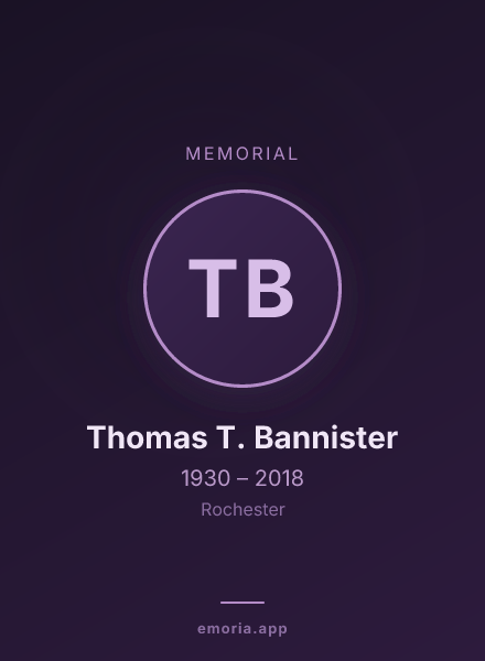 Memorial portrait of Thomas T. Bannister