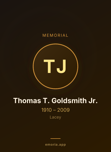 Memorial portrait of Thomas T. Goldsmith Jr.