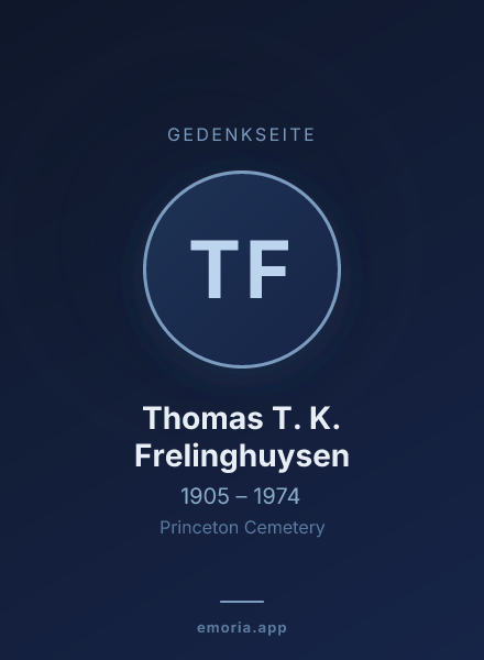 Gedenkportrait von Thomas T. K. Frelinghuysen