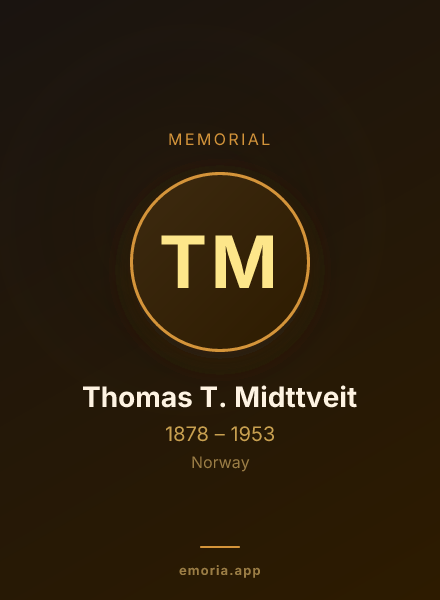 Memorial portrait of Thomas T. Midttveit
