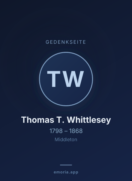 Gedenkportrait von Thomas T. Whittlesey