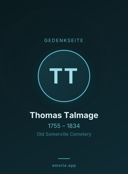 Gedenkportrait von Thomas Talmage