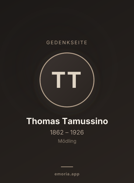 Gedenkportrait von Thomas Tamussino