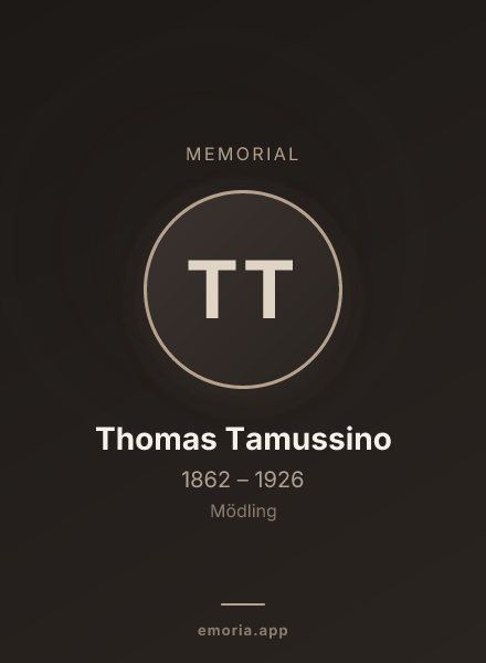 Memorial portrait of Thomas Tamussino