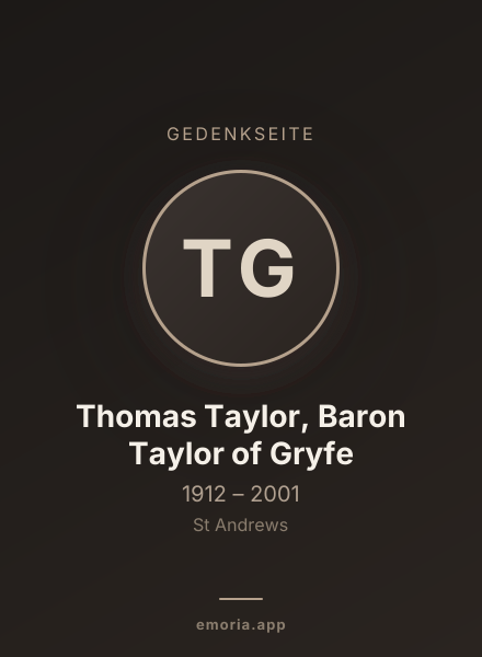 Gedenkportrait von Thomas Taylor, Baron Taylor of Gryfe
