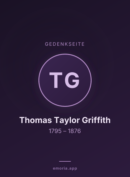 Gedenkportrait von Thomas Taylor Griffith
