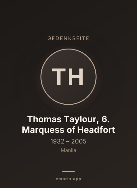 Gedenkportrait von Thomas Taylour, 6. Marquess of Headfort