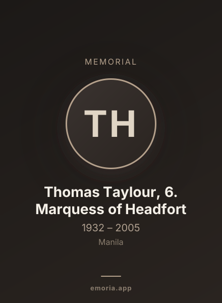 Memorial portrait of Thomas Taylour, 6. Marquess of Headfort