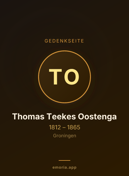 Gedenkportrait von Thomas Teekes Oostenga