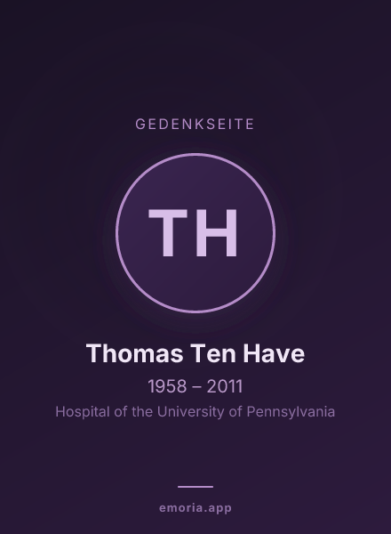 Gedenkportrait von Thomas Ten Have