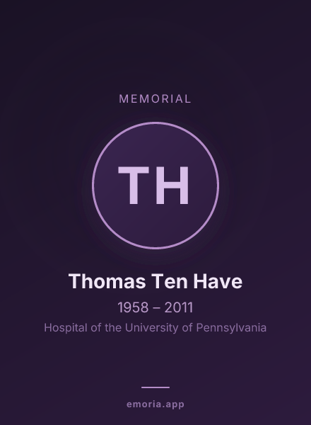 Memorial portrait of Thomas Ten Have