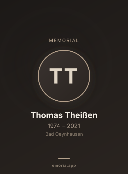 Memorial portrait of Thomas Theißen