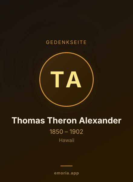 Gedenkportrait von Thomas Theron Alexander