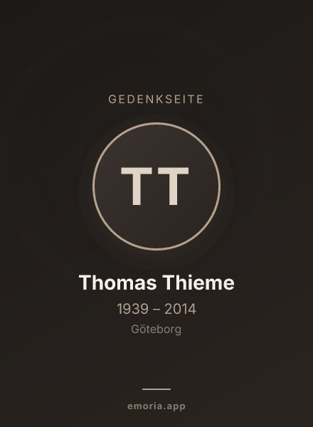 Gedenkportrait von Thomas Thieme