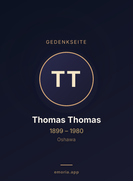 Gedenkportrait von Thomas Thomas