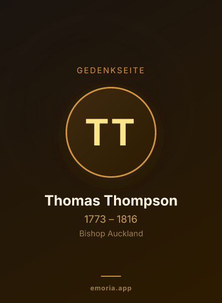 Gedenkportrait von Thomas Thompson