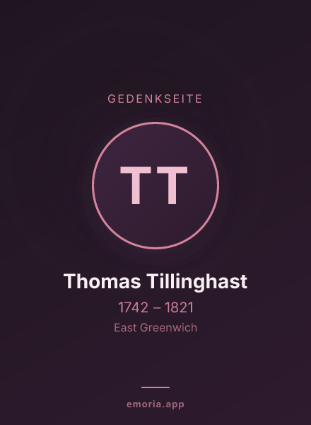 Gedenkportrait von Thomas Tillinghast