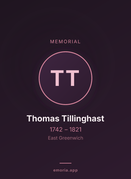 Memorial portrait of Thomas Tillinghast
