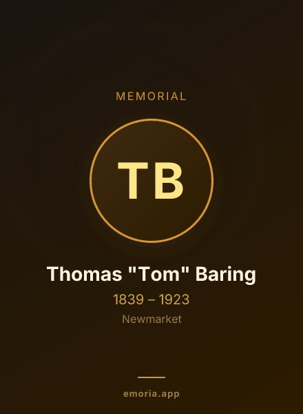 Memorial portrait of Thomas "Tom" Baring