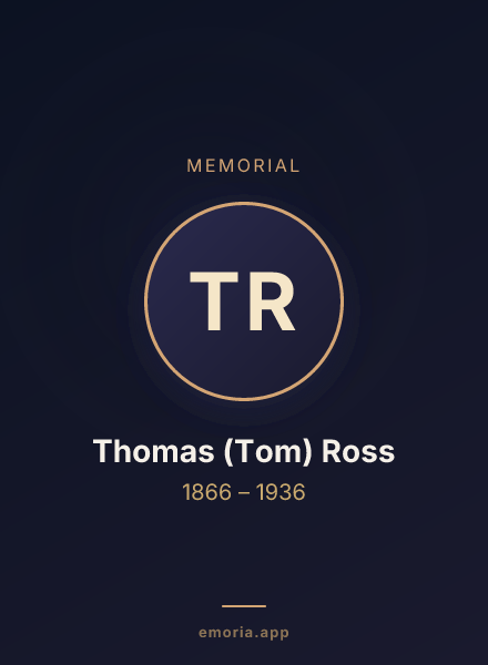 Memorial portrait of Thomas (Tom) Ross