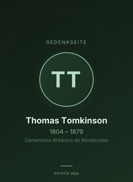 Gedenkportrait von Thomas Tomkinson