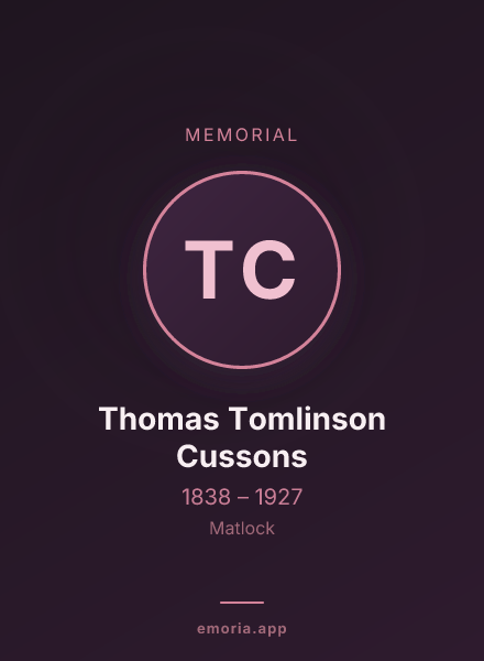 Memorial portrait of Thomas Tomlinson Cussons