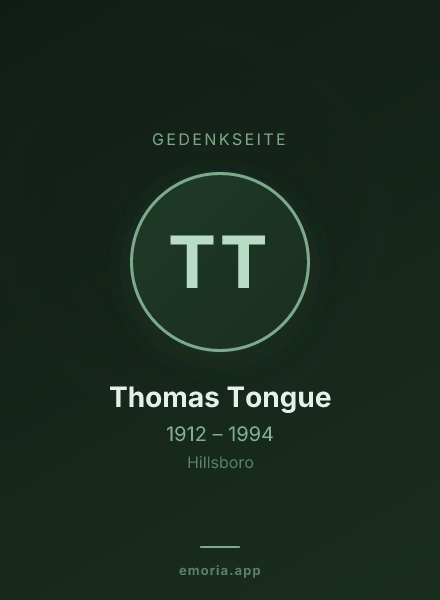 Gedenkportrait von Thomas Tongue