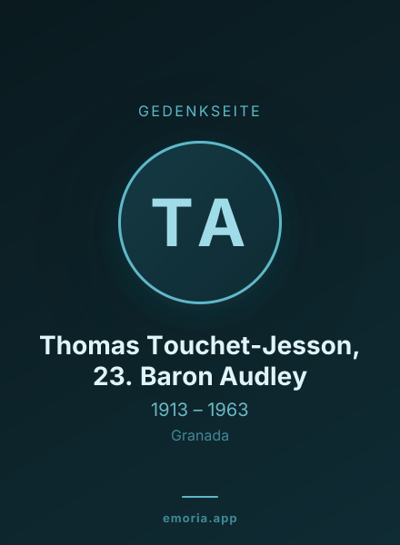 Gedenkportrait von Thomas Touchet-Jesson, 23. Baron Audley
