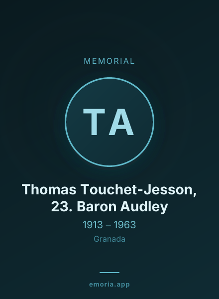 Memorial portrait of Thomas Touchet-Jesson, 23. Baron Audley