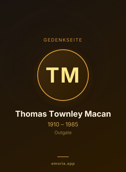 Gedenkportrait von Thomas Townley Macan