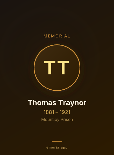 Memorial portrait of Thomas Traynor