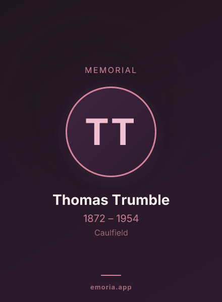Memorial portrait of Thomas Trumble