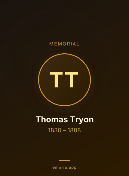 Memorial portrait of Thomas Tryon