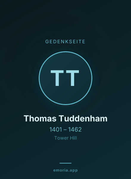 Gedenkportrait von Thomas Tuddenham